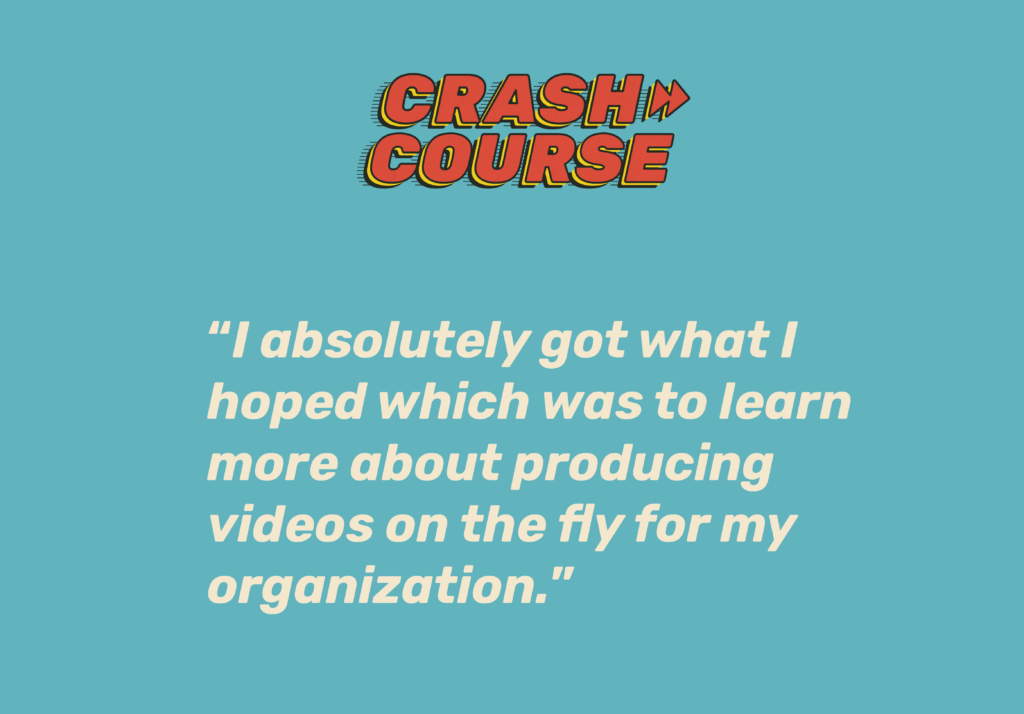 A testimonial about Crash Course video training