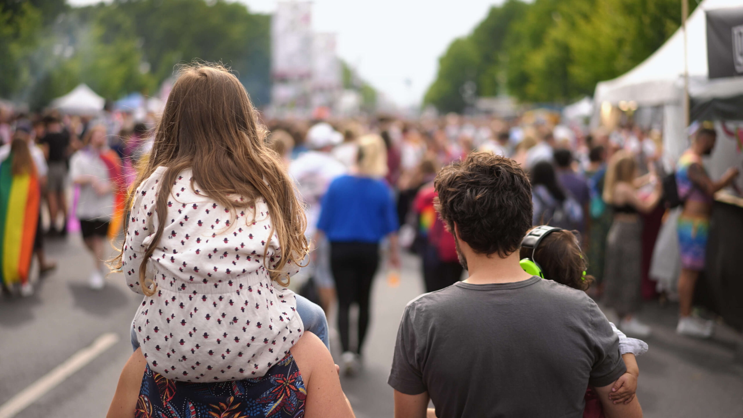 A family at a rally