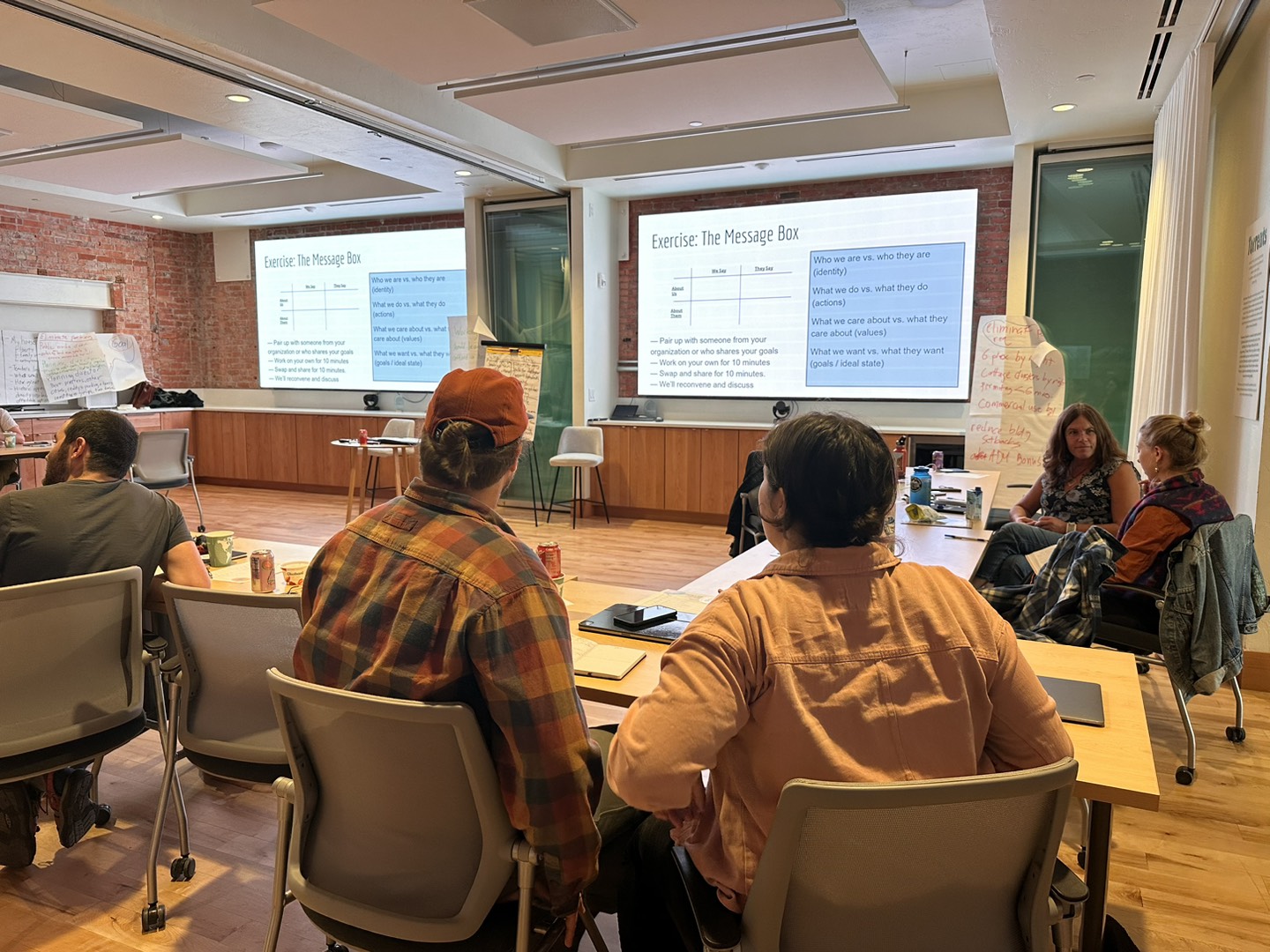 People participate in a training